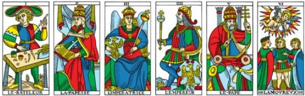 major arcana cards 1-6