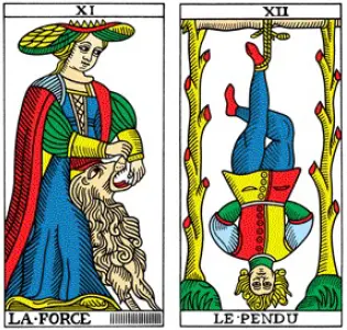 major arcana cards 11-12