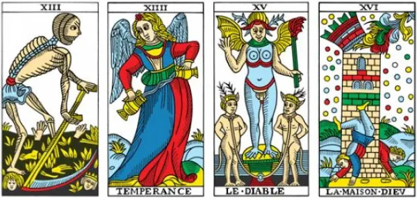 major arcana cards 13-16